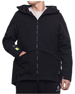 adidas Solid Color Loose Sports Hooded Jacket - Black