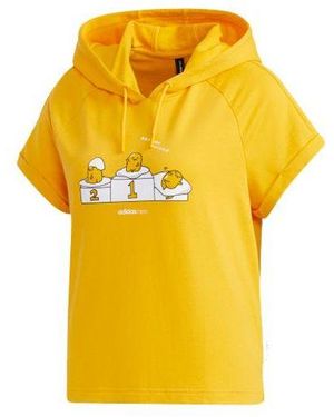 adidas (Wmns) Neo Gdtm Ss Hdy Crossover Sports Hooded Pullover Short Sleeve T-Shirt - Yellow