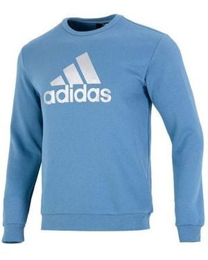 adidas Mh Crew Swt Athleisure Casual Sports Logo Round Neck Autumn Sky - Blue
