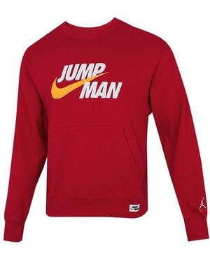 Nike Casual Sports Alphabet Printing Round Neck Pullover - Red