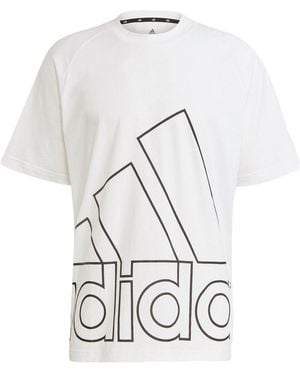 adidas U Big Logo T Sports Stylish Printing Round Neck Short Sleeve - White