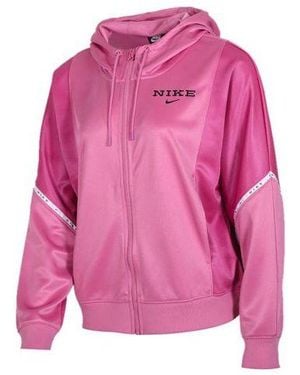 Nike (Wmns) Sportswear Logo Printing Hooded Jacket Coat - Pink