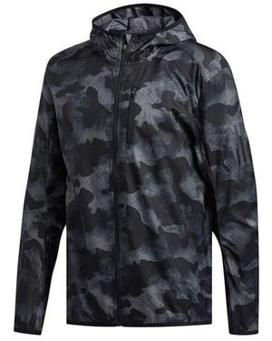 adidas Sports Training Camouflage Woven Hooded Jacket - Blue