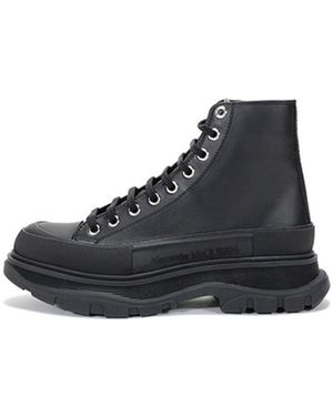 McQueen Tread Slick Lace Up Boot 'Triple Leather' - Black
