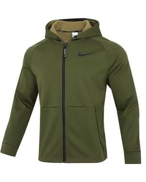 Nike Pro Therma-Fit Fleece Stay Warm Sports Training Hooded Jacket - Green