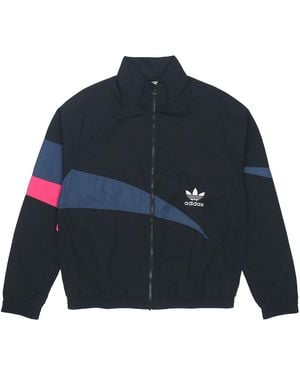 adidas Originals Ts Track Top Logo Printing Contrasting Colours Sports Jacket Autumn - Blue