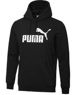 PUMA Ess Logo Sports Hooded Printed Fleece - Black