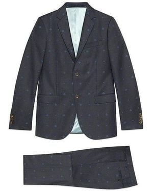 Gucci Bees And Hearts Monaco Suit '' - Blue