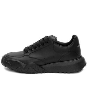 McQueen Oversized Court Trainer Leather' - Black