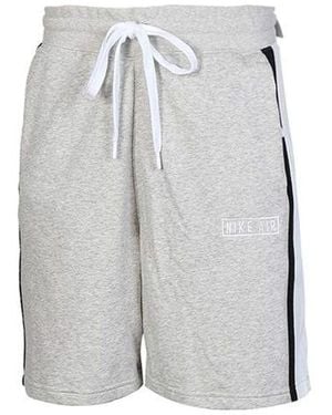 Nike Air French Terry Drawstring Zipper Pocket Casual Sports Shorts - Grey