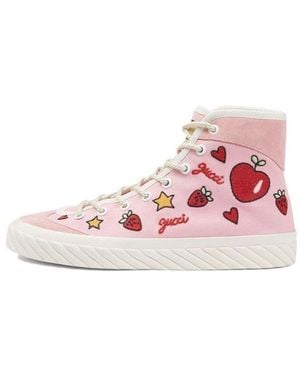 Gucci (Wmns) Canvas Hightop 'Valentine's Day' - Pink