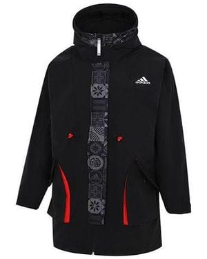 adidas (Wmns) Cny Long Jkt Limited Fleece Lined Stay Warm Mid-Length Woven Hooded Jacket - Black