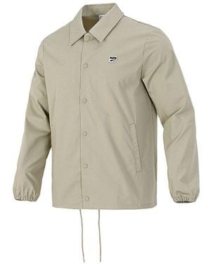 PUMA Embroidered Small Label Solid Color Logo Sports Woven Jacket - Gray