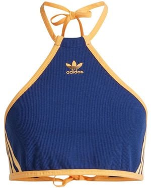 adidas (Wmns) Originals Rib Neck Halter Long Sleeve Top Asia Sizing 'Dark' - Blue