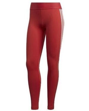 adidas (Wmns) Alphaskin 3-Stripes Long Tights - Red