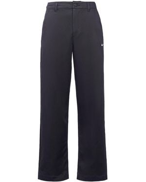 Nike Life Solid Colour Logo Printing Loose Straight Casual Pants/Trousers - Blue
