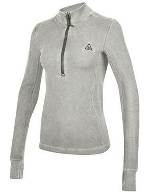 Nike (Wmns) Acg Steeple Rock Half Zipper Slim Fit Long Sleeves T-Shirt - Grey