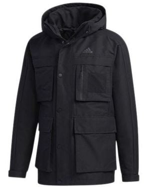 adidas 3In1 Down Jkt Multiple Pockets Outdoor Sports Detachable Hooded Down Jacket - Blue