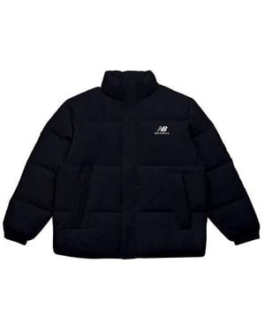 New Balance Logo Print Down Jacket - Blue