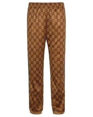 Gucci Gg Technical Jersey Jogging Pant - Brown