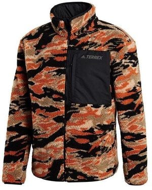 adidas Xplr Sherpa F Outdoor Sports Double Sided Jacket Colorblock - Red