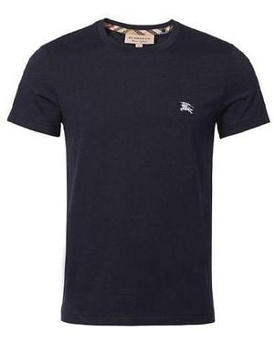 Burberry Logo Round Neck Short Sleeve Navy - Blue