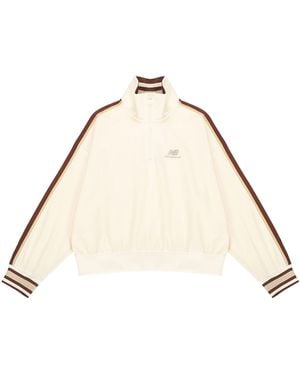 New Balance (Wmns) Half Zip Sweatshirt 'Cream' - Natural