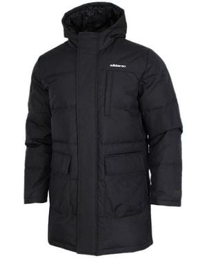 adidas Neo M Wint Dwn Prka Windproof Stay Warm Mid-Length Sports Hooded Down Jacket - Black