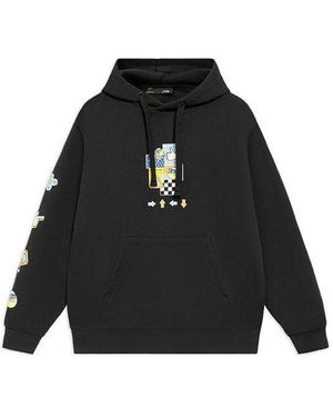 Li-ning (Wmns) Sports Living Series Cartoon Pattern Pullover Hoodie - Black