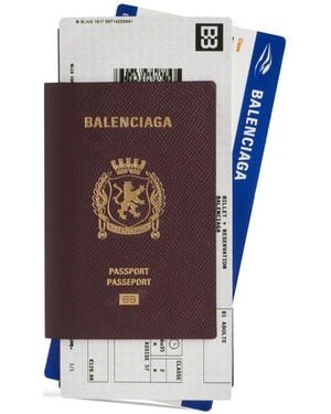 Balenciaga Passport Long Wallet 2 Tickets 'Dark' - Brown