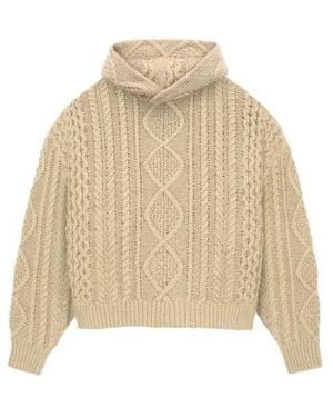 Fear Of God Fw23 Cable Knit Hoodie Heather' - Natural