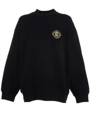 Balenciaga Sporty B Crest Logo Crewneck Jumper - Blue