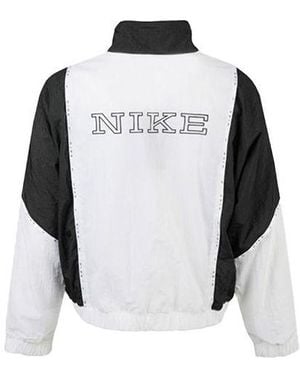 Nike (Wmns) Sportswear Full-Length Zipper Cardigan Splicing Contrasting Colours Woven Jacket - Black