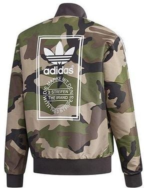 adidas Originals Rev Jacket Camouflage Reversible Sports - Grey
