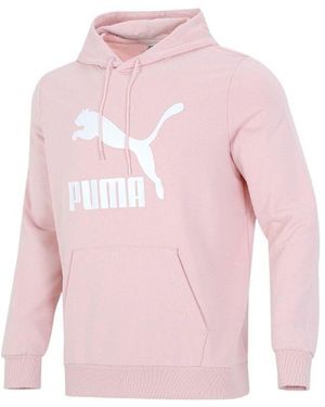PUMA Classics Logo Printing Pullover Sports - Pink