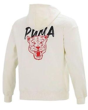 PUMA Logo Tiger Hoodie - White