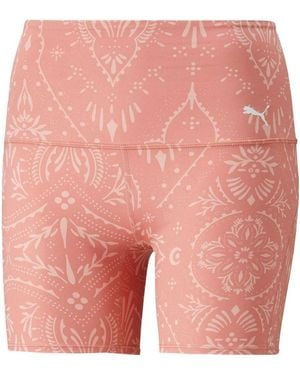PUMA (Wmns) Studio Printed 5 Inch Training Legging Short 'Rosette' - Pink