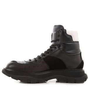 McQueen Leather Ankle Boots - Black