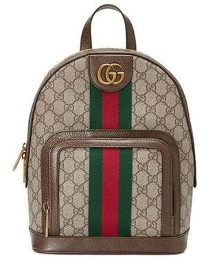 Gucci Ophidia Gg Supreme Monogram Small Backpack - Brown