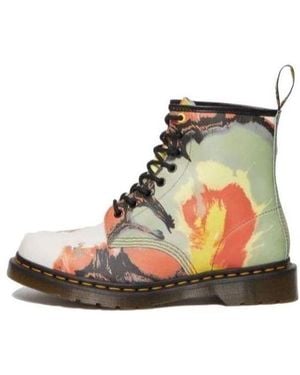 Dr. Martens 1460 X Tate Decalcomania Backhand Leather Lace Up Boots Volcanic Flare' - Green