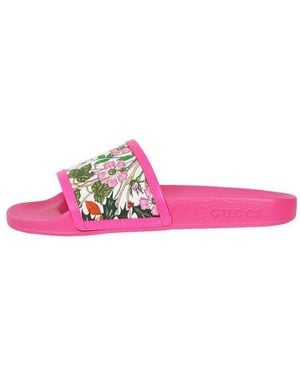 Gucci (Wmns) Pursuit Pool Slide Floral' - Pink