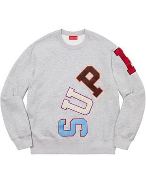 Supreme Big Logo Arc Crewneck Jumper - Grey