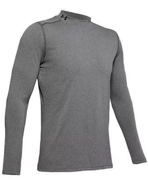 Under Armour Coldgear Armour Fitted Mock Long Sleeve T-Shirt 'Charcoal Light Heather - Grey
