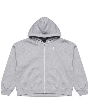 Nike (Wmns) Air Brooklyn Fleece Full-Zip Hoodie Asia Sizing 'Dark Heather' Fd7866-063 - Grey
