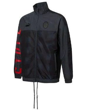 PUMA Stand Collar Zipper Long Sleeves Logo Jacket - Blue