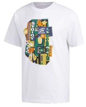 adidas Originals Pattern Logo Printing Short Sleeve - White