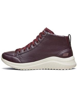 Skechers (Wmns) Ultra Flex 2.0 High-Top Running Shoes-Wine - Brown