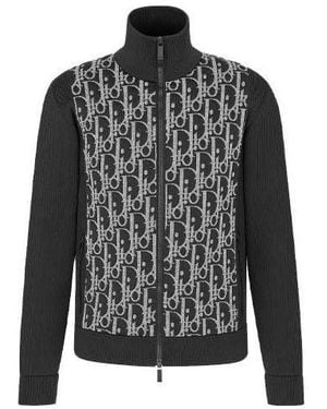 Dior Embroidered Logo Cashmere Plain Crewneck Pullover Jumper For - Black