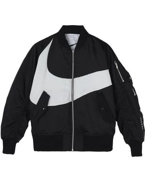 Nike Sportswear Swoosh Therma-Fit Contrasting Colours Large Logo Reversible Loose Aviator Padded Jacket - Black