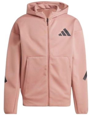 adidas Z.N.E. Full-Zip Hooded Track Jacket - Pink